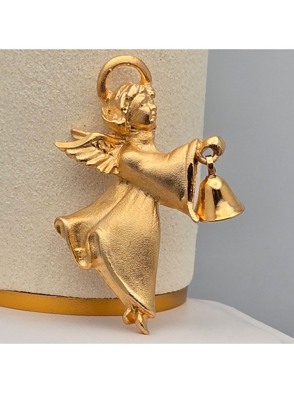 Gold-Plated Angel Brooch Vintage Holiday Christmas Vibes